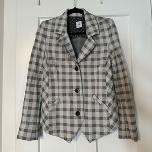 CAbi Black and Gray Checkered Blazer